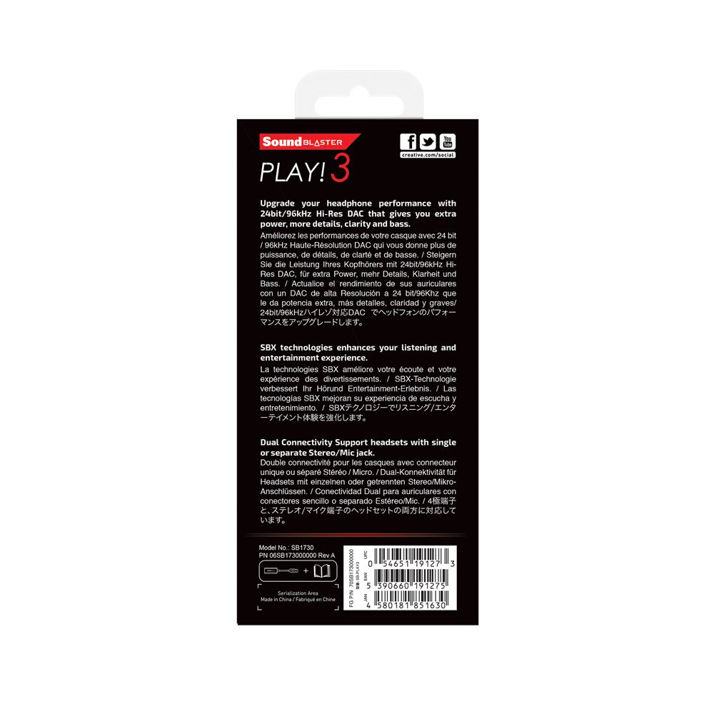 Sound Blaster PLAY! 3 - Sound Blaster - Creative Labs (United States)