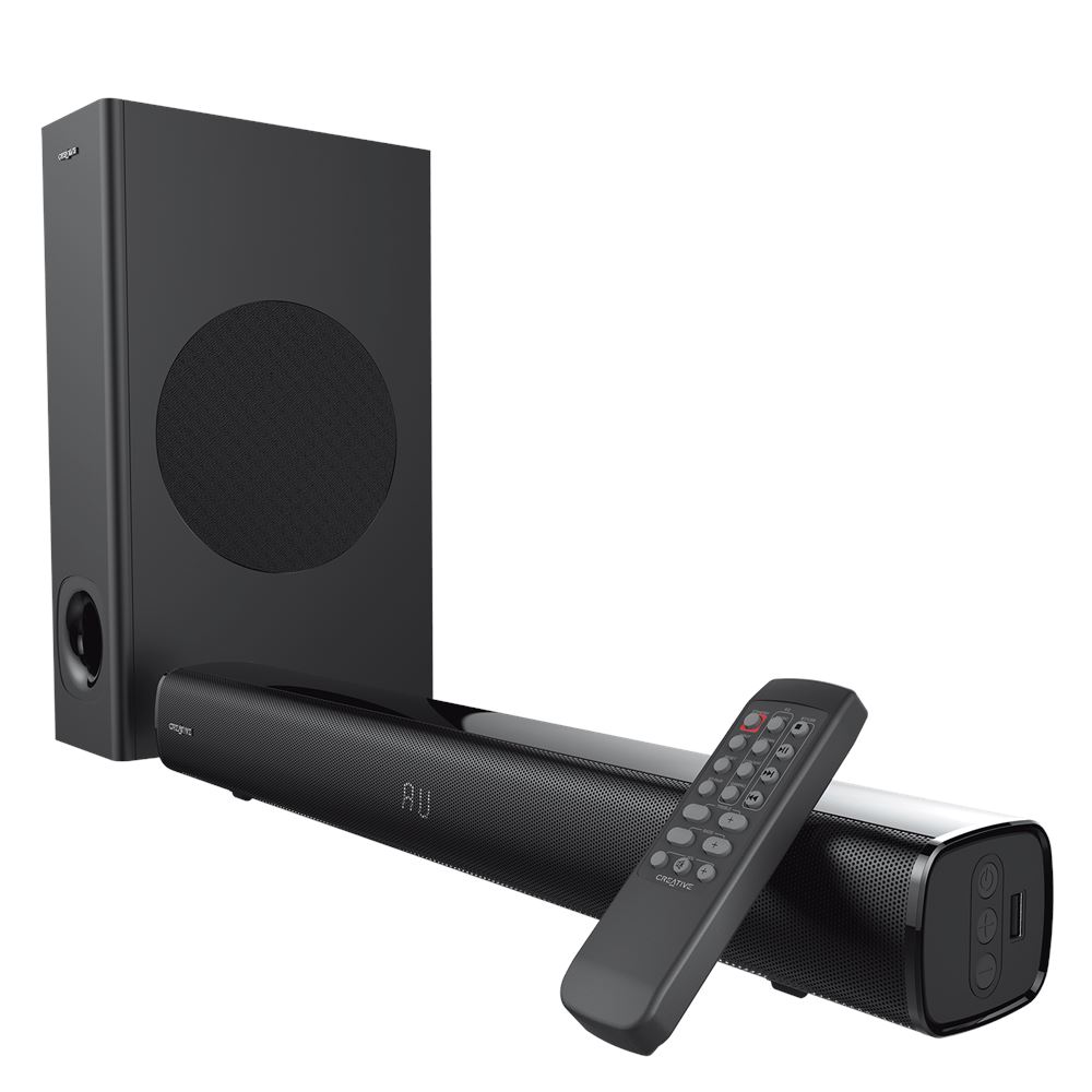 Creative Stage 2.1-Hochleistungs-Soundbar mit Subwoofer für TV ...