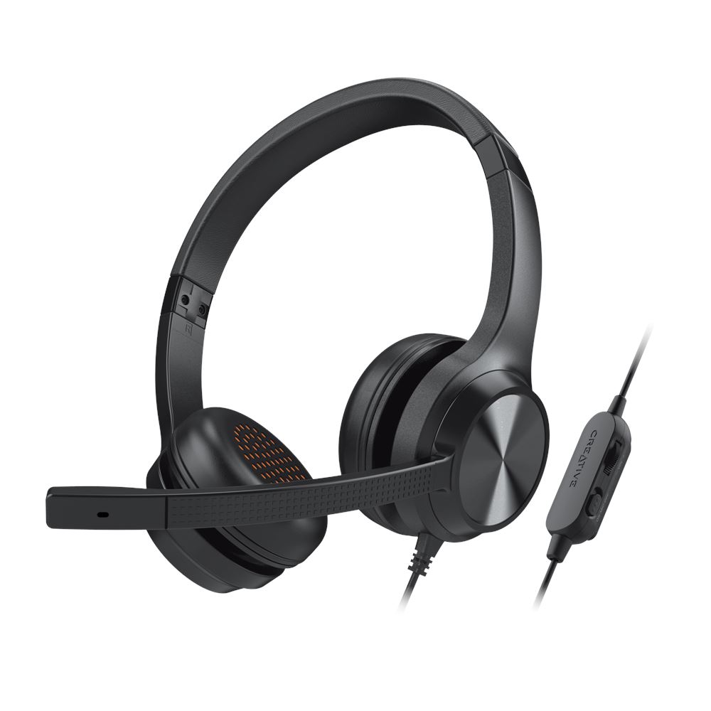 Creative Chat Cuffie on-ear stereo da 3 5mm con microfono a condensatore antirumore e telecomando a filo