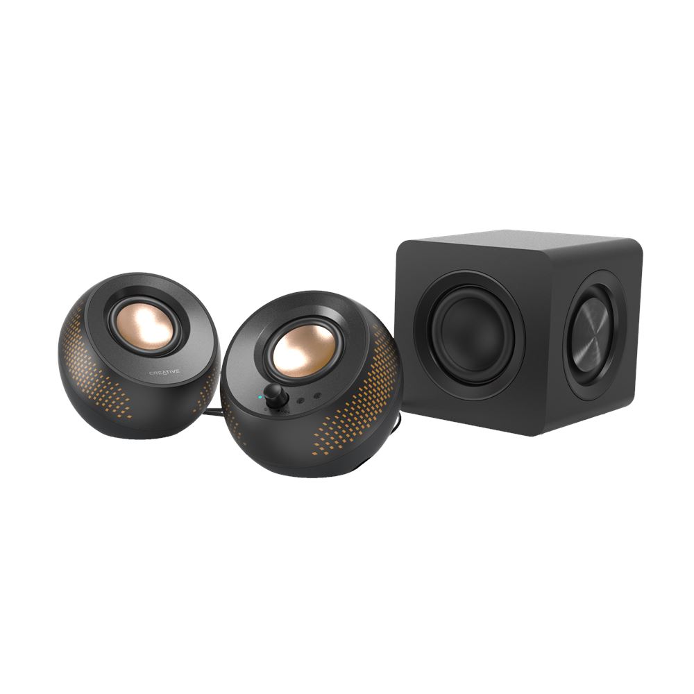 Creative Pebble x Plus 2.1 USB C Computer Speakers with Subwoofer and Customizable RGB Lighting