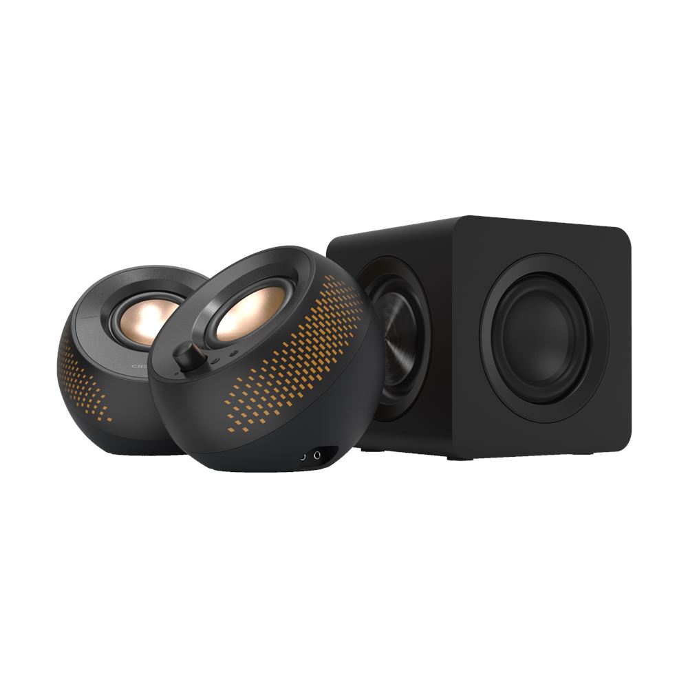 ﻿Creative Pebble X Plus Altoparlanti con subwoofer 2.1 USB-C e illuminazione RGB personalizzabile per computer