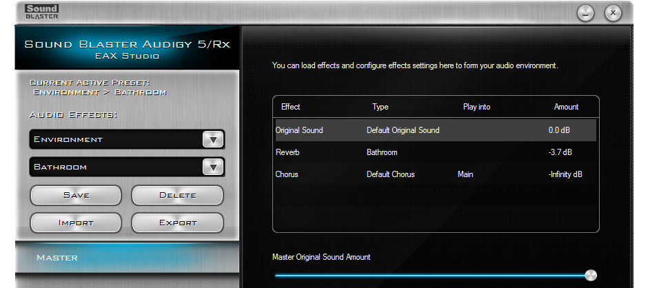 creative audigy control panel