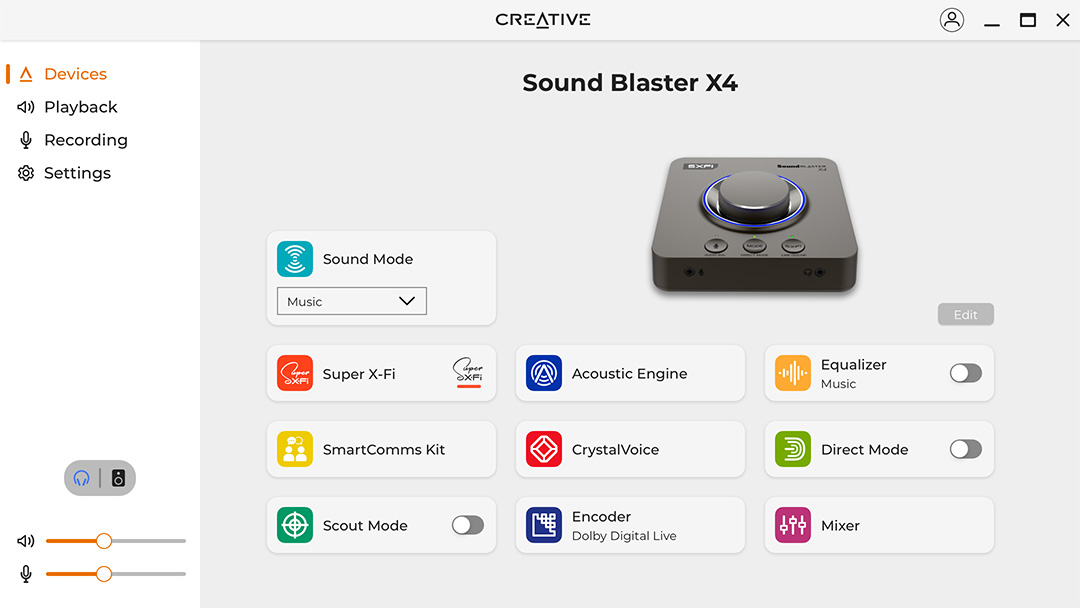 Sound Blaster X4 - Hi-res 7.1 External USB DAC and Amp Sound Card with