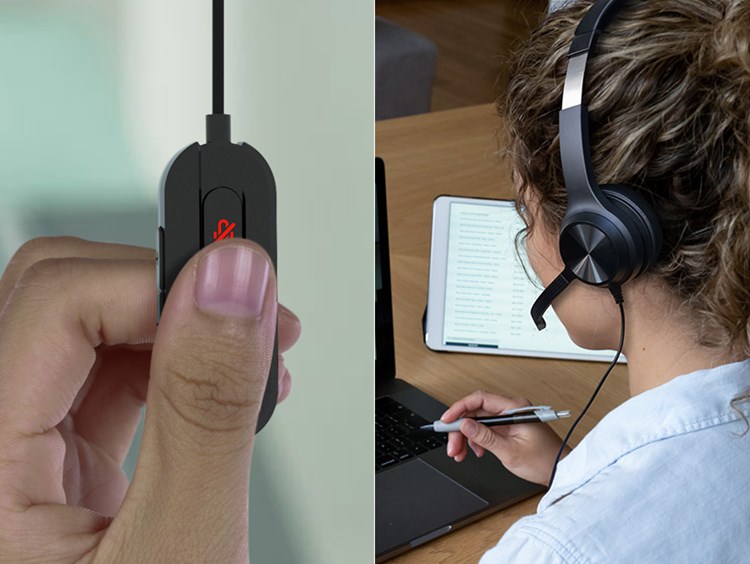 Casques USB Stéréo Filaire avec Micro Anti-bruit et Contrôle de Volume,  Oreillette Business UC pour Skype, SoftPhone, Centre d'appels,  Reconnaissance