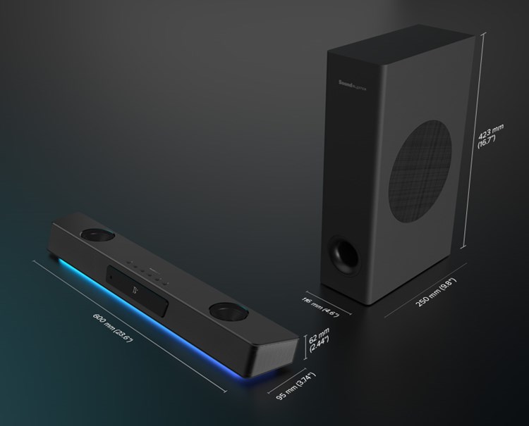 X-Fi with Labs Multi-channel Blaster (United Creative - Compact Super Katana Sound Tri-amplified Subwoofer States) V2X Gaming Soundbar