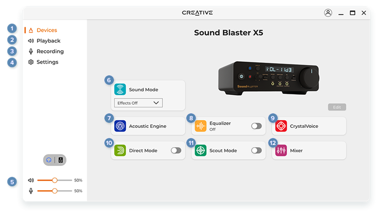 Sound Blaster X5 - Hi-res External Dual DAC USB Sound Card with