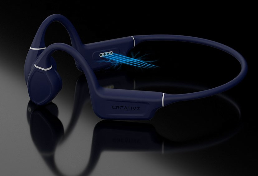 Cuffie a conduzione ossea, ipereabili IPX8, con eoria 32 G Cuffie a conduzione ossea, ipereabili IPX8, con eoria 32 G