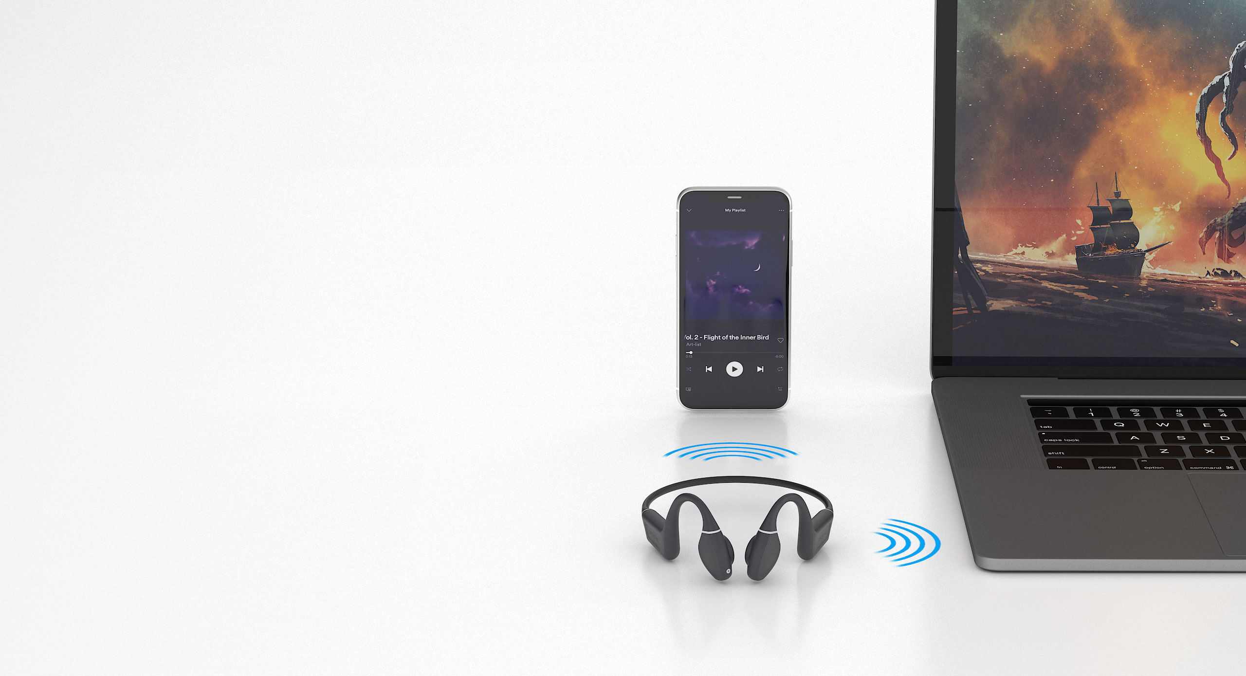 藍牙 5.3 和多點連接圖示