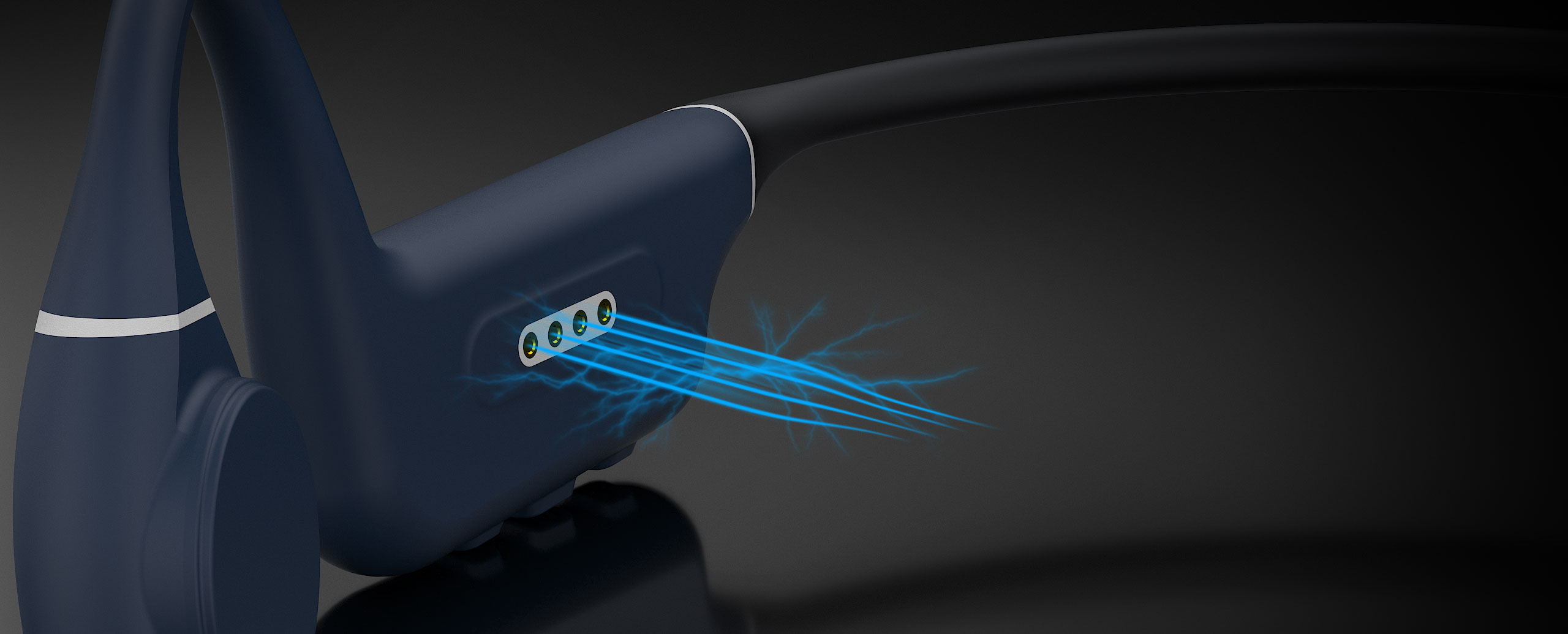 耳機充電示意圖，顯示電池續航時間