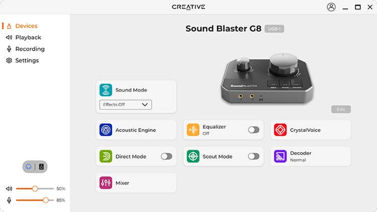 Sound Blaster G8 - ハイレゾ対応 デュアルUSB ゲーミングDAC