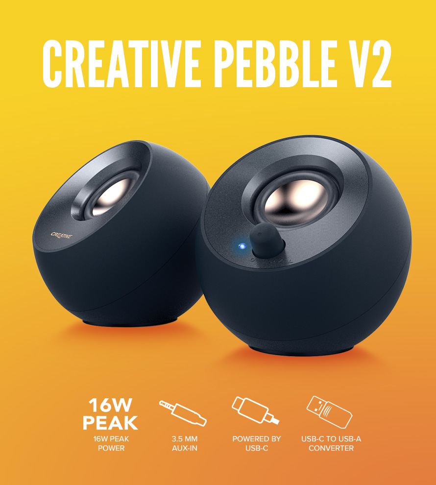 Creative launches new Pebble V3 PC speakers with USB-C and Bluetooth 5.0  connectivity 