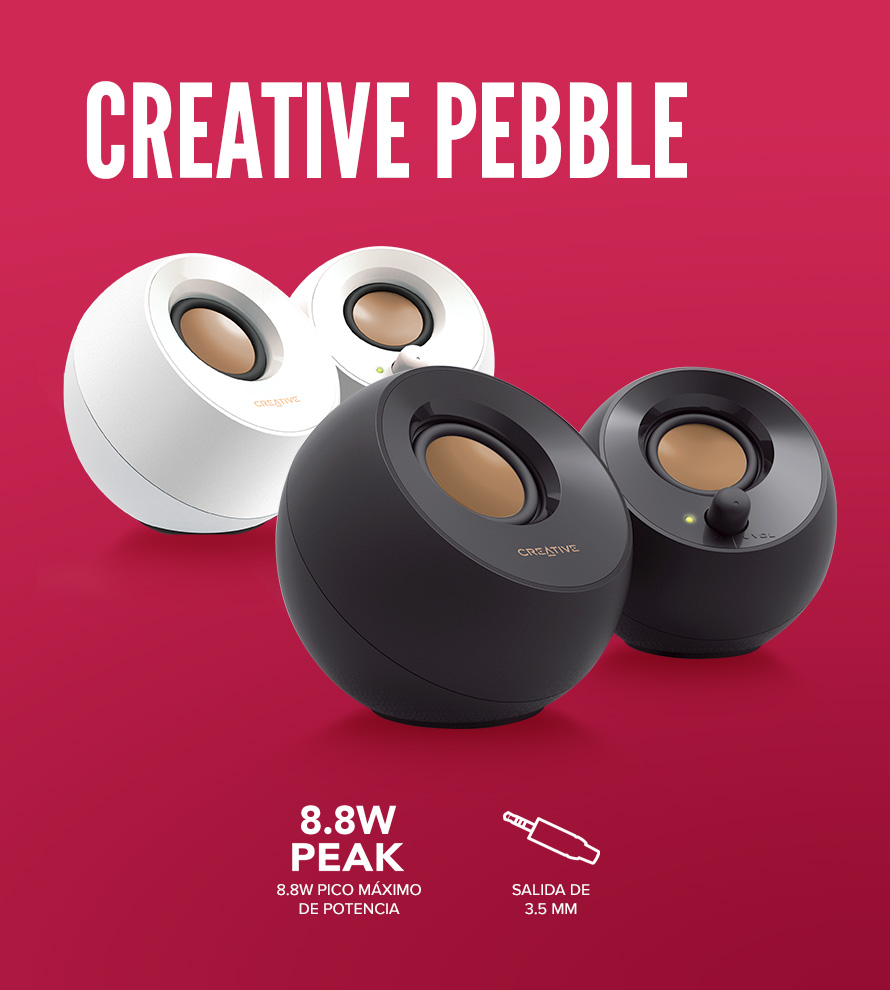 Familia Creative Pebble – modernos altavoces para PC – Creative
